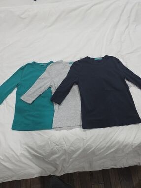 Junees Girls Long-Sleeve Crewneck Shirt - Navy, Gray, Teal